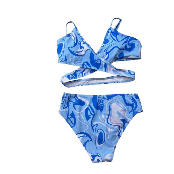 Agapeng Girls Swimsuit Allover Print Bikini Set Girls Size 13-14Y NWOT - Picture 8 of 9